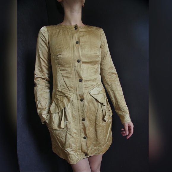 NANETTE LEPORE GOLD SILKY JACKET - Picture 5 of 8